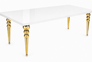 Brooklyn Table (White & Gold Legs)