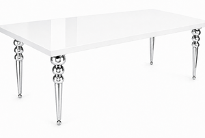 Brooklyn Table (White & Silver Legs)