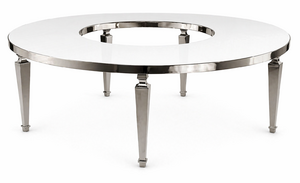Marion Table with Straight Legs with White Glossy Top