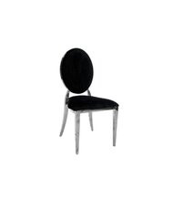 Olivia Chrome Chair w-Black Velvet Cushion