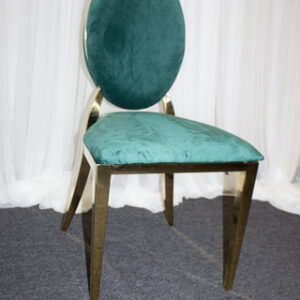 Olivia Gold Chair w Emerald Green Velvet Cushion