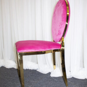 Olivia Gold Chair w Fuchsia Pink Velvet Cushion