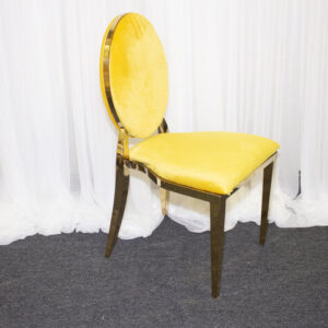 Olivia Gold Chair w Mustard Yellow Velvet Cushion