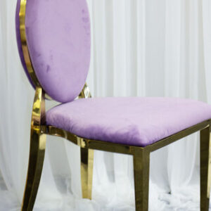 Olivia Gold Chair w Purple Velvet Cushion