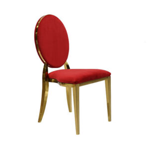 Olivia Gold Chair w Red Velvet Cushion