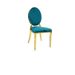 Olivia Gold Chair w Turquoise Velvet Cushion