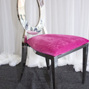 Oz Chrome Chair w Fuchsia Pink Velvet Cushion