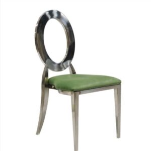 Oz Chrome Chair w Olive Green Velvet Cushion