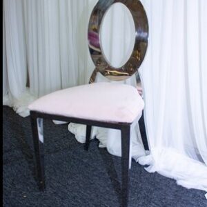 Oz Chrome Chair w Pink Velvet Cushion