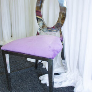 Oz Chrome Chair w Purple Velvet Cushion