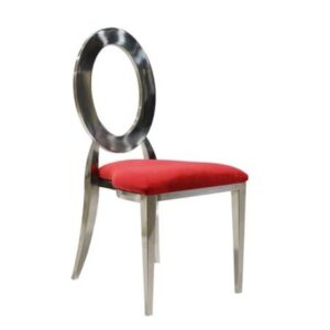 Oz Chrome Chair w Red Velvet Cushion