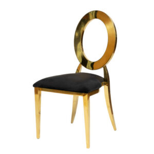 Oz Gold Chair w Black Velvet Cushion