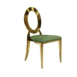 Oz Gold Chair w Olive Green Velvet Cushion