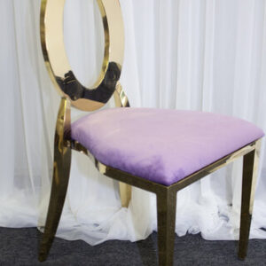 Oz Gold Chair w Purple Velvet Cushion