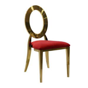 Oz Gold Chair w Red Velvet Cushion