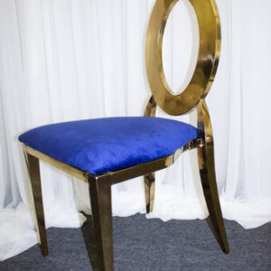 Oz Gold Chair w Royal Blue Velvet Cushion
