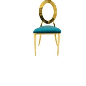Oz Gold Chair w Turquoise Velvet Cushion
