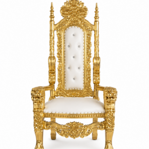 Throne Chair - Gold & White