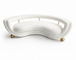 Zipporah Sofa - Off White with Gold Base (Zuh · paw · ruh) - NEW