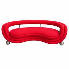Zipporah Sofa - Red with Black Base (Zuh · paw · ruh) - NEW